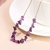 Natural Amethyst Chips Beaded Necklaces PW-WG33493-02-2