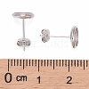 Anti-Tarnish Rhodium Plated 925 Sterling Silver Stud Earring Settings STER-F032-04P-3