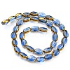 Electroplate Transparent Glass Beads Strands EGLA-G037-03A-HP04-2