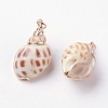 Electroplate Spiral Shell Pendants BSHE-L036-04-2