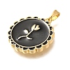 Brass Enamel Pendants KK-R212-22G-2