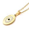 Horse Eye PVD Vacuum Plating 304 Stainless Steel Pendant Necklaces NJEW-G125-02-3