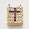 Brass Cubic Zirconia Pendants ZIRC-S061-89C-1