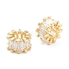 Brass Clear Cubic Zirconia Beads ZIRC-NB010-38G-2