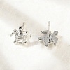 Brass Stud Earrings EJEW-R016-26P-04-3