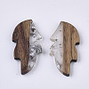 Transparent Resin & Wood Cabochons RESI-Q210-015A-A02-2