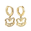 Tiger Chinese Zodiac Cubic Zirconia Dangle Huggie Hoop Earrings EJEW-E167-12G-2