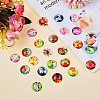 50Pcs Flower Printed Glass Cabochons GGLA-SZ0001-18-3