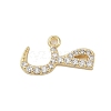 Rack Plating Brass Micro Pave Clear Cubic Zirconia Pendants KK-A224-03Q-G-1