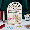 Hollow Moon Plywood Earring Organizer Display Stands EDIS-WH0050-02B-4