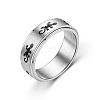 Rotating Titanium Steel Anxiety Relief Ring for Women Men PW-WG4928D-18-1