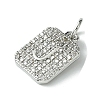 Rack Plating Brass Micro Pave Clear Cubic Zirconia Charms KK-G501-01J-P-2
