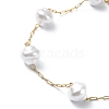 ABS Plastic Imitation Pearl Beaded Chain Anklets AJEW-AN00540-3