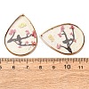 Brass & Transparent Epoxy Resin & Dried Flower Pendants RESI-G133-03G-02-3