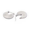 Non-Tarnish 304 Stainless Steel Flat Round Thick Hoop Earrings for Women EJEW-B018-11P-2