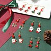 6 Pairs 6 Styles Christmas Tree & Snowflake & Wreath Alloy Enamel Dangle Earrings for Women EJEW-FS00003-8