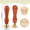 CRASPIRE 2Pcs 2 Styles Golden Tone Brass Wax Seal Stamp Head AJEW-CP0007-48A-01-2