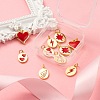 10Pcs 5 Style Real 18K Gold Plated Brass with Jump Rings Enamel Charms KK-LS0001-36-5