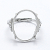 Anti-Tarnish Rhodium Plated 925 Sterling Silver Finger Ring Components STER-G027-06P-1