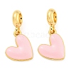 Rack Plating Alloy Enamel Heart European Dangle Charms FIND-B034-20G-01-1