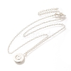 304 Stainless Steel Flat Round Coin Pendant Cable Chain Necklaces for Women STAS-Z108-02S-01-4