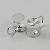 Brass Spiral Pad Ear Cuff Findings LS-EJEW-WH0033-23P-2