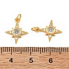 Brass Micro Pave Clear Cubic Zirconia Charms KK-F941-40B-G-3