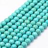 Faceted Synthetical Turquoise Beads Strands G-F382-8mm-01-1