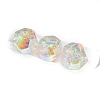 10Pcs Gradient Color & UV Plating Rainbow Iridescent Opaque Resin Beads PW-WG6C260-01-1