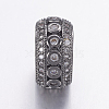 Brass Micro Pave Cubic Zirconia Beads ZIRC-G125-43B-2