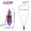 1Pc Natural Amethyst Faceted Pointed Bullet Shaped Perfume Bottle Pendant Necklaces NJEW-FH0001-38P-01-2