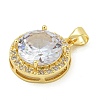 Rack Plating Brass Cubic Zirconia Pendants KK-Z067-15G-2