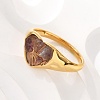 Heart Natural Amethyst Finger Rings RJEW-D303-01G-05-1