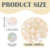 100Pcs Crackle Transparent Glass UV Reactive Beads GLAA-TA0004-28C-4