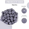 80Pcs Round Silicone Focal Beads SIL-SZ0001-24-22-2