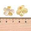 Brass Enamel Stud Earring Findings KK-CBA58F9-01G-04-3