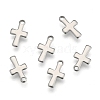 Non-Tarnish 304 Stainless Steel Tiny Cross Charms X-STAS-E104-34P-2