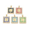 Brass Micro Pave Clear Cubic Zirconia Pendants KK-N254-216G-A-1