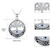 Gothic Alloy Rhinestone Tree of Life Pendant Necklaces for Women PW-WG4F1F7-01-5