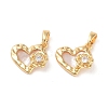 Brass Micro Pave Clear Cubic Zirconia Charms KK-B102-30G-1