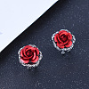 Alloy Rhinestone Stud Earrings WG72A22-01-1