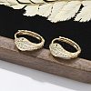 Brass Clear Cubic Zirconia Hoop Earrings EJEW-Q014-20G-4