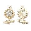 UV Plating Alloy Rhinestone Pendants PALLOY-A004-05G-2