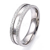 201 Stainless Steel Grooved Finger Ring for Men Women STAS-WH0039-05G-P-2