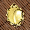 25x18mm Oval Dome Clear Glass Cover and Antique Golden Alloy Cabochon Connector Settings Sets DIY-X0082-AG-NF-3
