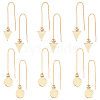 Unicraftale 12Pcs 2 Styles Brass Stud Earring Findings KK-UN0001-09-1