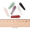 6Pcs 6 Style Natural Mixed Gemstone Pointed Beads G-FS0002-20-3
