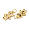 Brass Micro Pave Cubic Zirconia Charms ZIRC-A021-49G-B-2