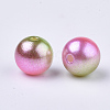 Rainbow ABS Plastic Imitation Pearl Beads X-OACR-Q174-3mm-08-2