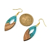 Two Tone Resin & Walnut Wood Horse Eye Dangle Earrings EJEW-JE05504-01-2